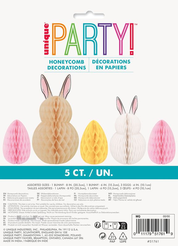 5CT HONEYCOMB EASTER BUNNIES
