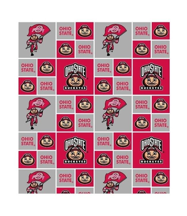 Order by the Yard Ohio State Buckeyes Scarlet &amp; Gray Cotton Fabric