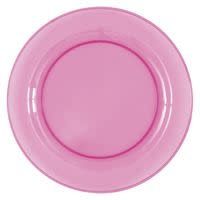 4CT 10in PINK TRANSLUCENT PLASTIC PLATE