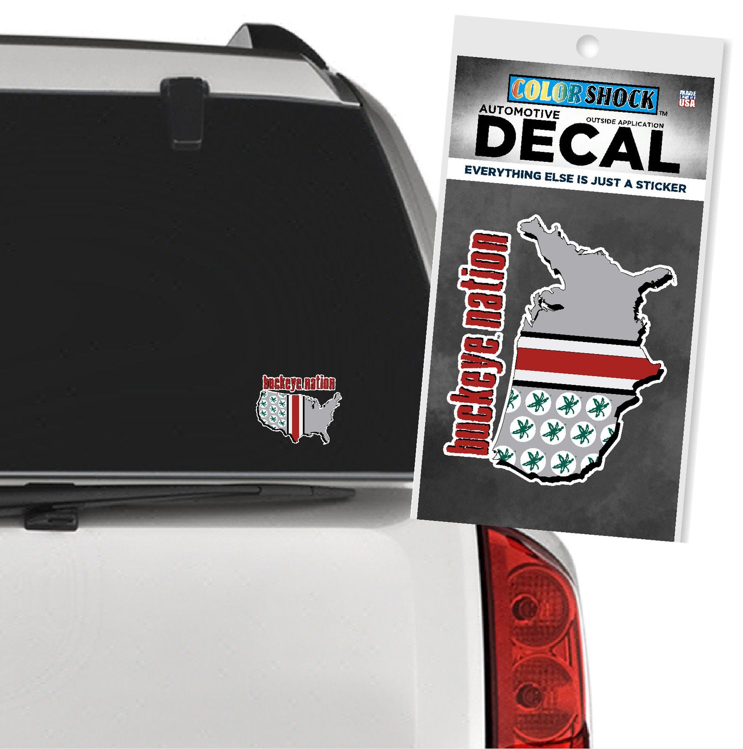 AUTO DECAL BUCKEYE NATION OHIO STATE