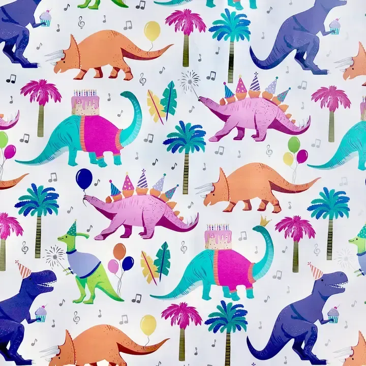 5FT X 30in ROLL WRAP DINO PARTY