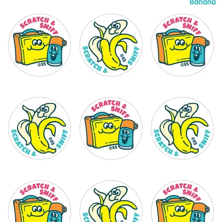 SCRATCH &amp; SNIFF STICKERS BANANA &amp; LUNCH BOX
