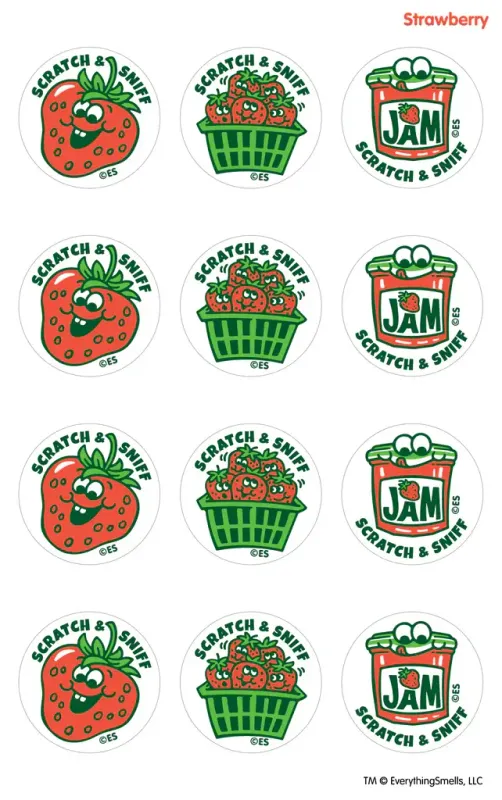 SCRATCH &amp; SNIFF STICKERS STRAWBERRY