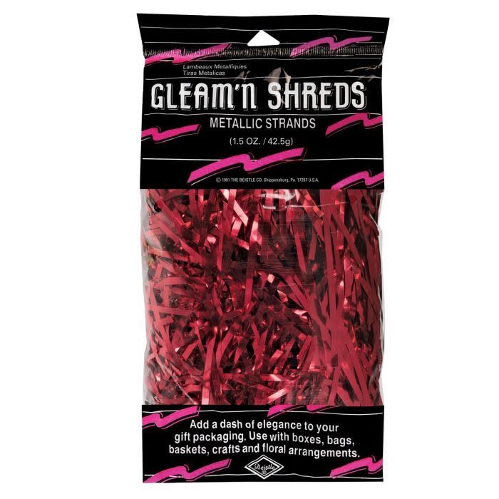 Red Gleam 'N Shreds Metallic Strands - 1.5oz