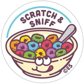 SCRATCH &amp; SNIFF STICKERS FRUITY O'S CEREAL
