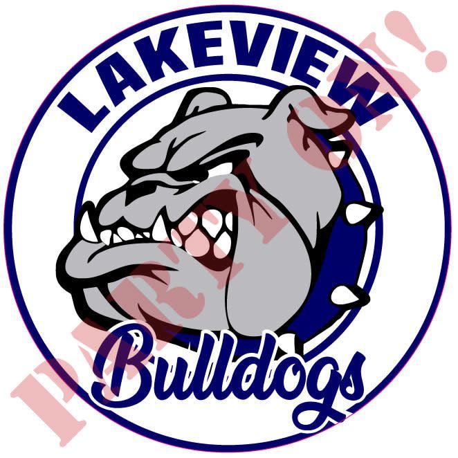 9.5in STICKER LAKEVIEW BULLDOGS