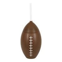 20oz FOOTBALL SHAPED CUP WITH STRAW