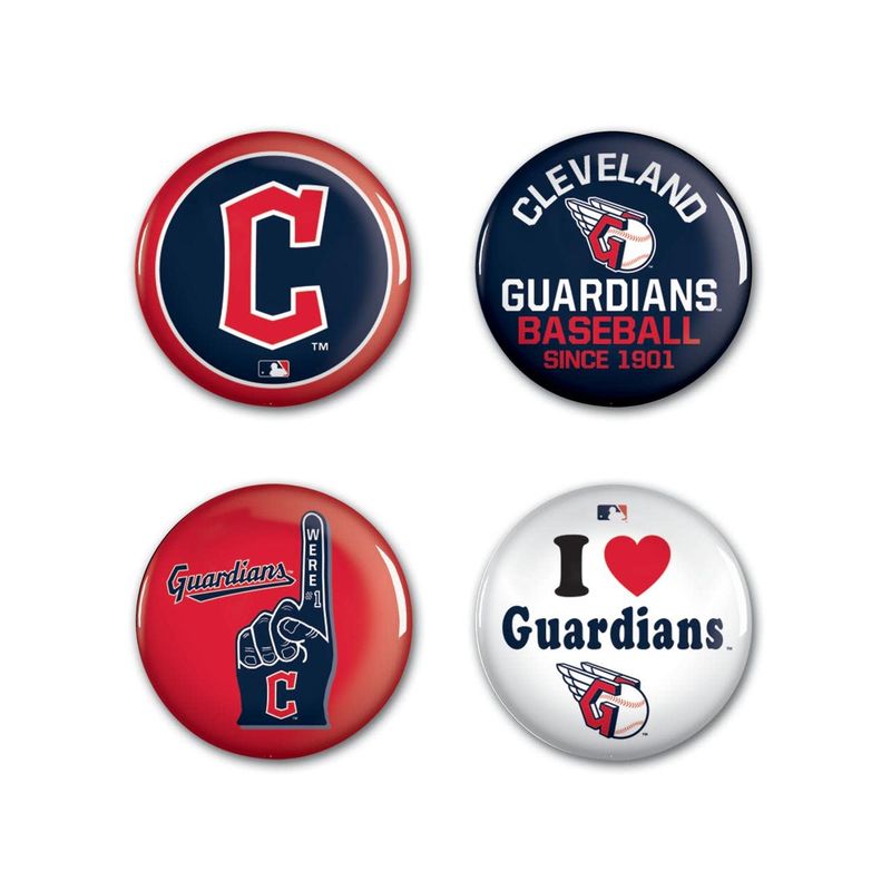 Cleveland Guardians Buttons - 4 Count