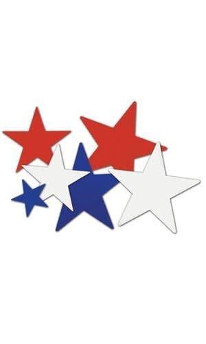 9CT CUTOUTS STARS RED WHITE BLUE
