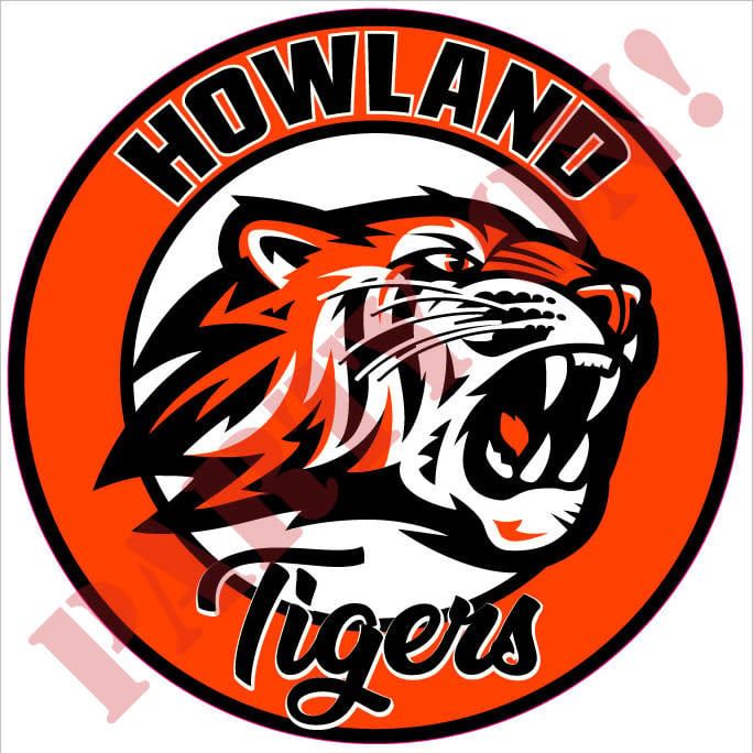 9.5in STICKER HOWLAND TIGERS
