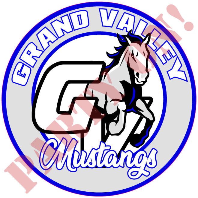 9.5in STICKER GRAND VALLEY MUSTANGS