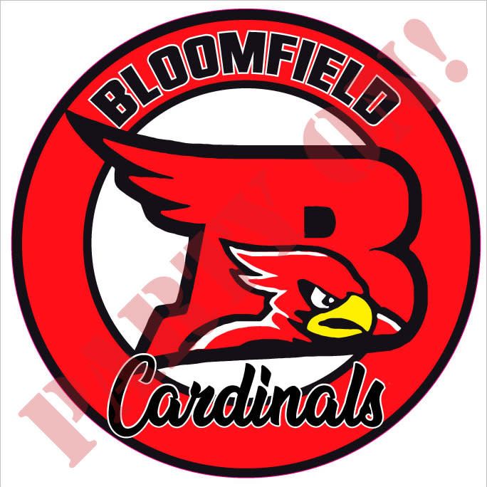 9.5in STICKER BLOOMFIELD CARDINALS