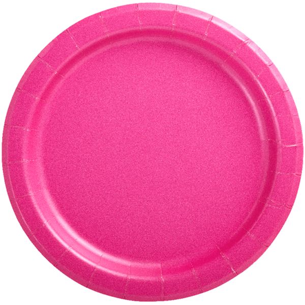 Hot Pink 7in Paper Plates - 50ct