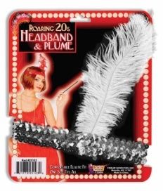FLAPPER HEADBAND &amp; PLUME SILVER