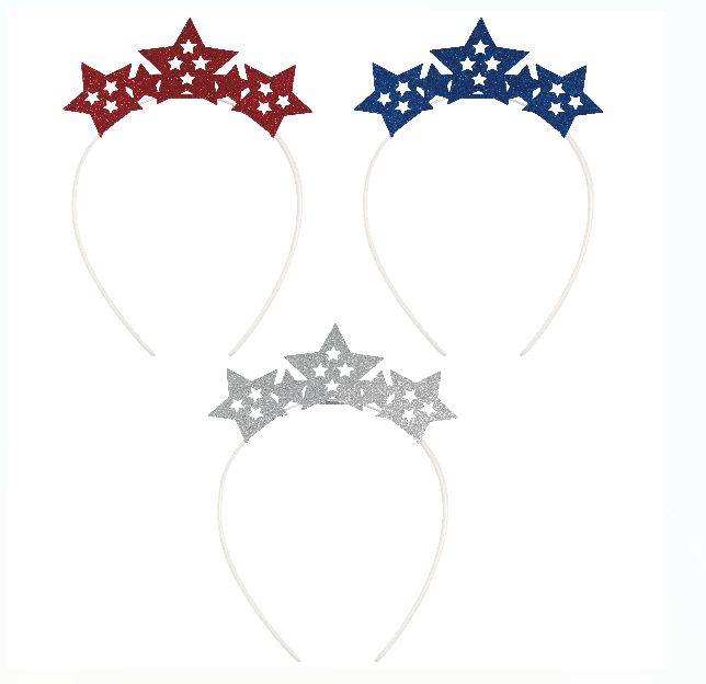 3CT HEADBANDS WITH GLITTER STARS