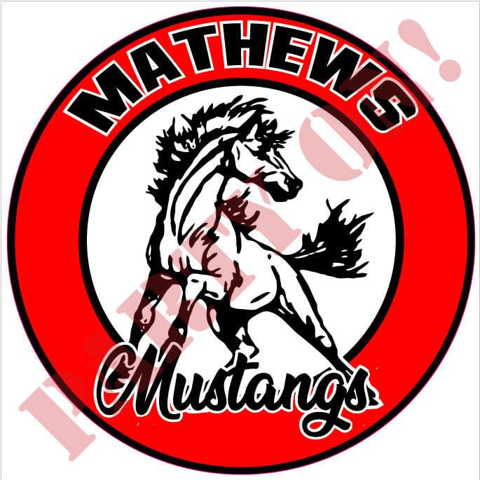 9.5in STICKER MATHEWS MUSTANGS