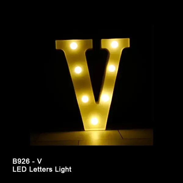 8in LED LIGHT UP LETTER V