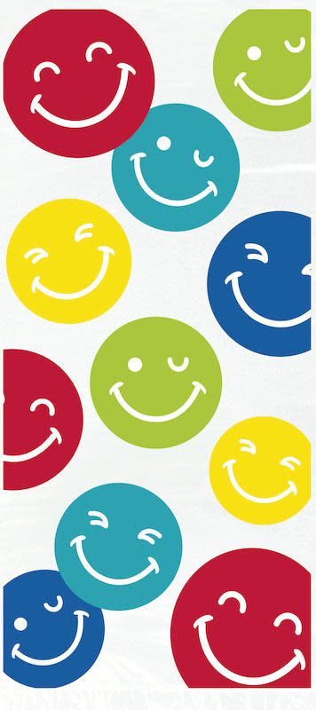 20CT CELLO BAGS COLORFUL HAPPY FACE