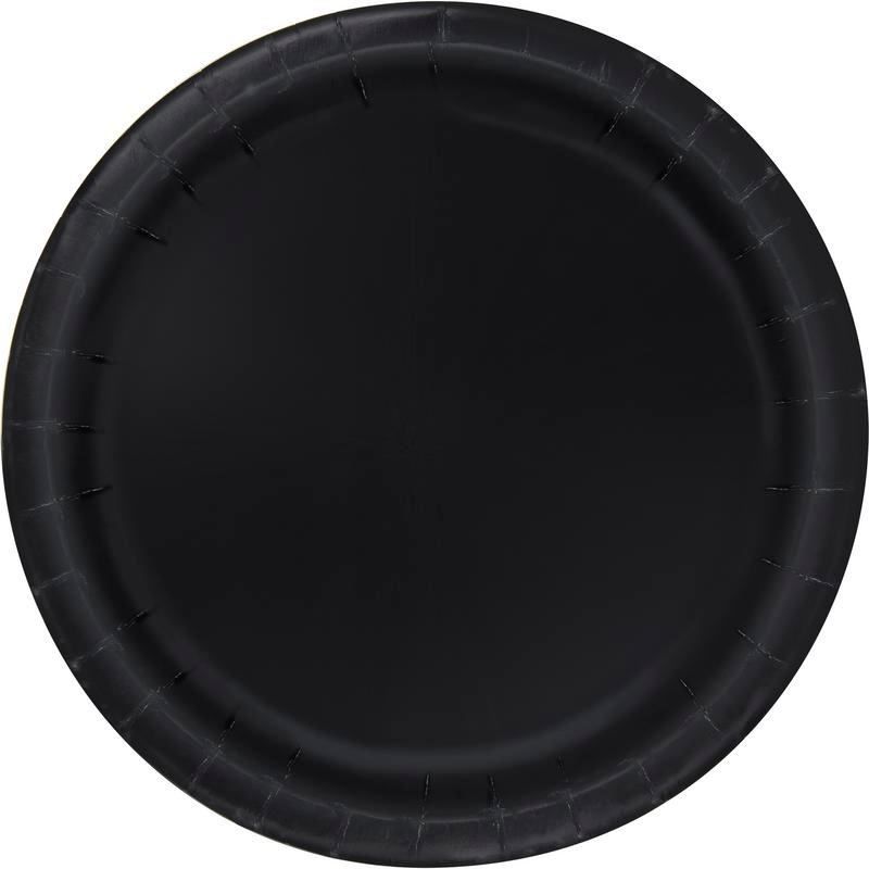 50CT 9in PAPER PLATES BLACK