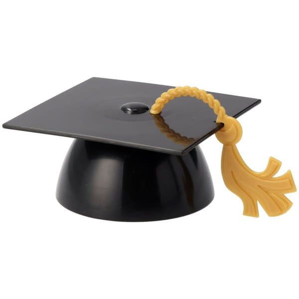 4CT BLACK GRAD CAP CAKE TOPPER
