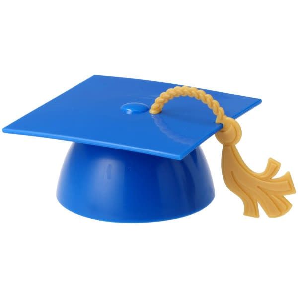 4CT BLUE GRAD CAP CAKE TOPPER