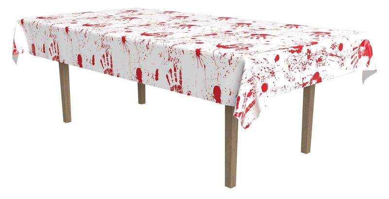 TABLE COVER BLOODY HANDPRINTS
