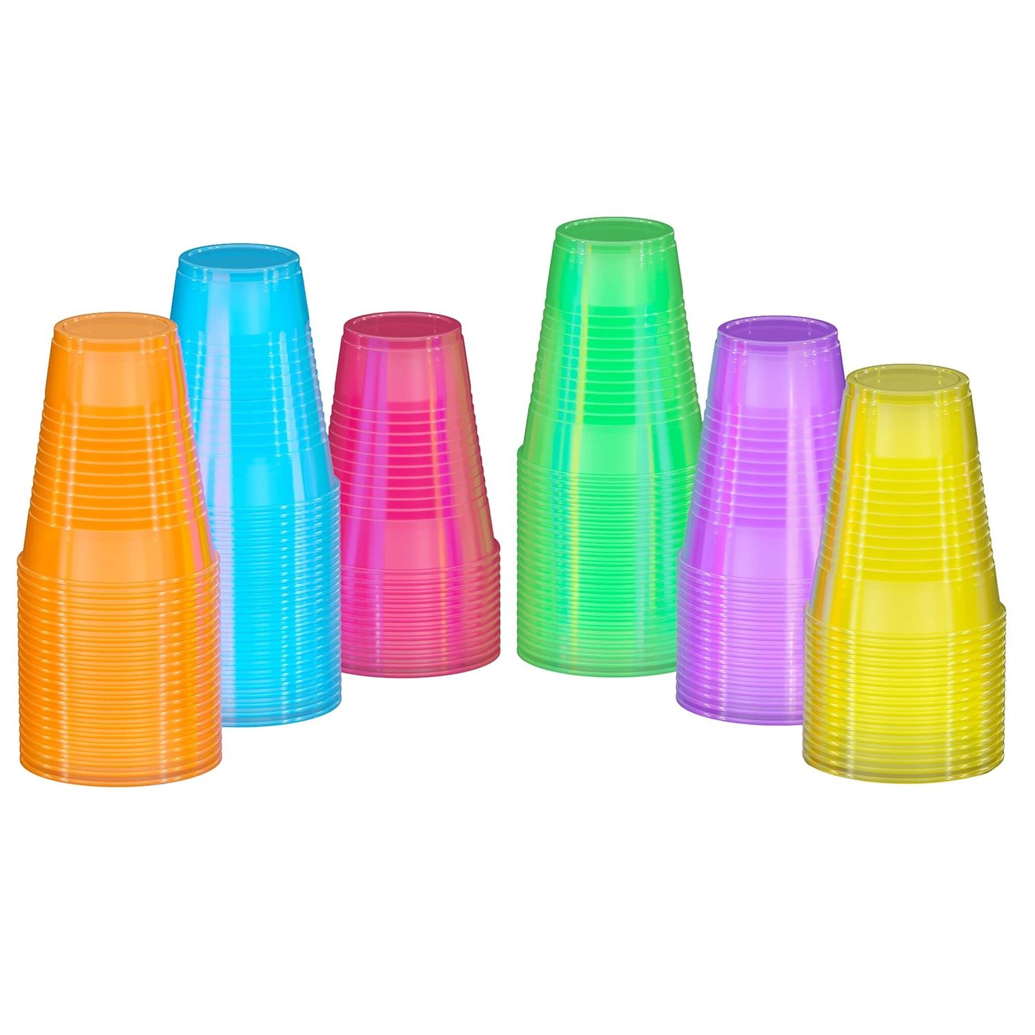 60CT 12oz  PLASTIC CUPS NEON
