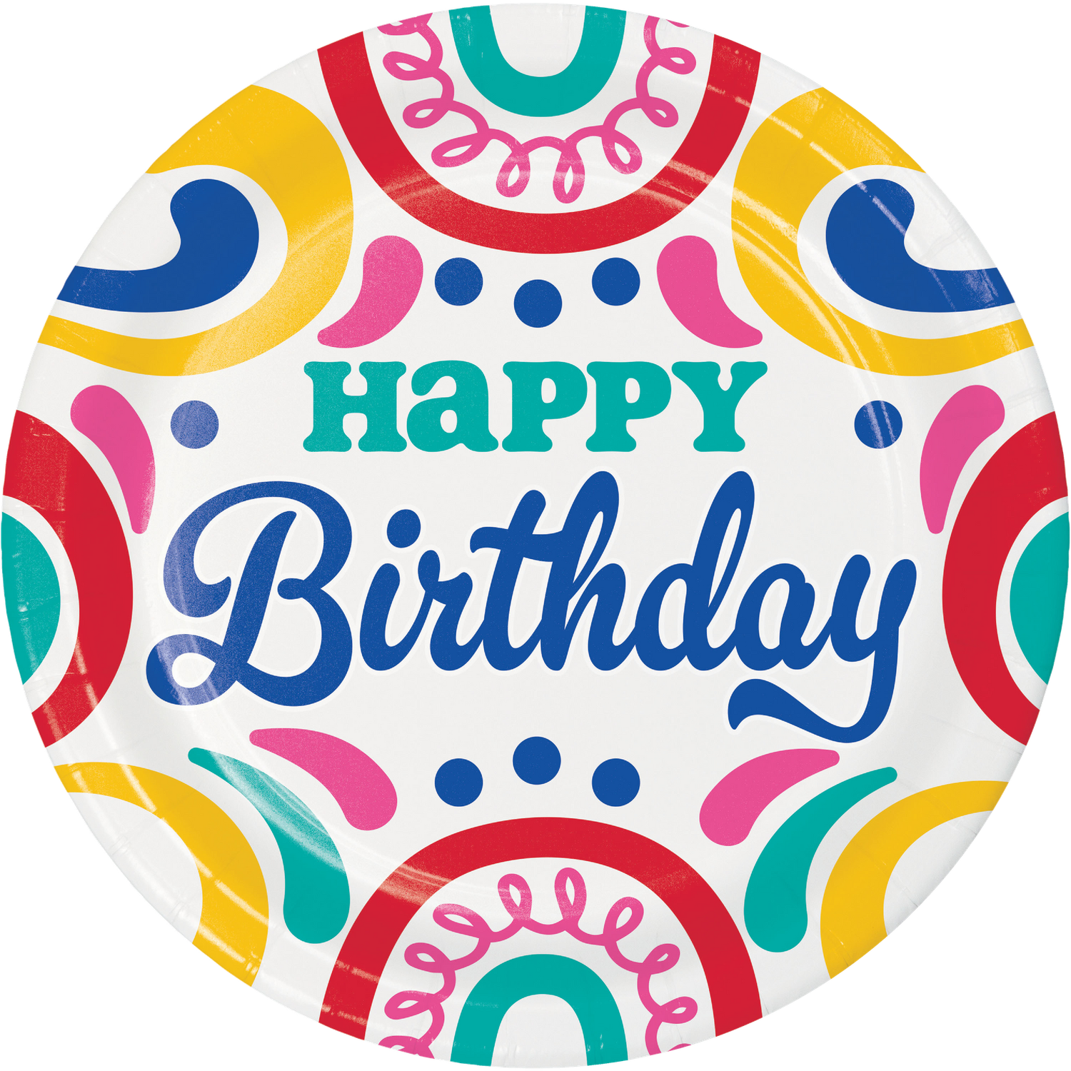 8CT 9in BIRTHDAY SWIRLS