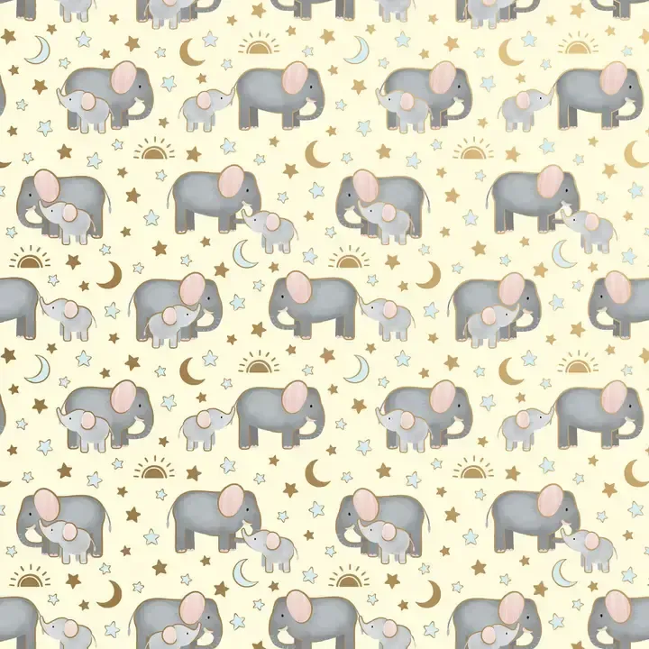 5FT X 30in ROLL WRAP BABY ELEPHANTS