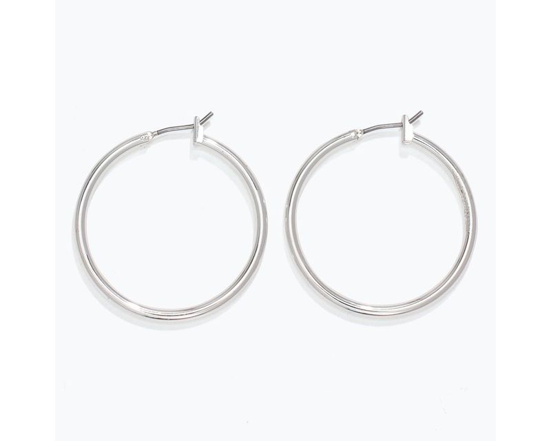 Earrings- 1 inch Silver Hoops