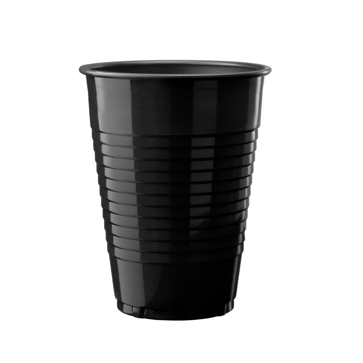 50CT 12oz  PLASTIC CUPS BLACK