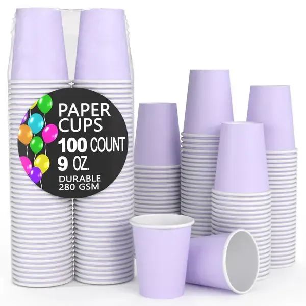 100CT 9oz  PAPER CUPS LAVENDER