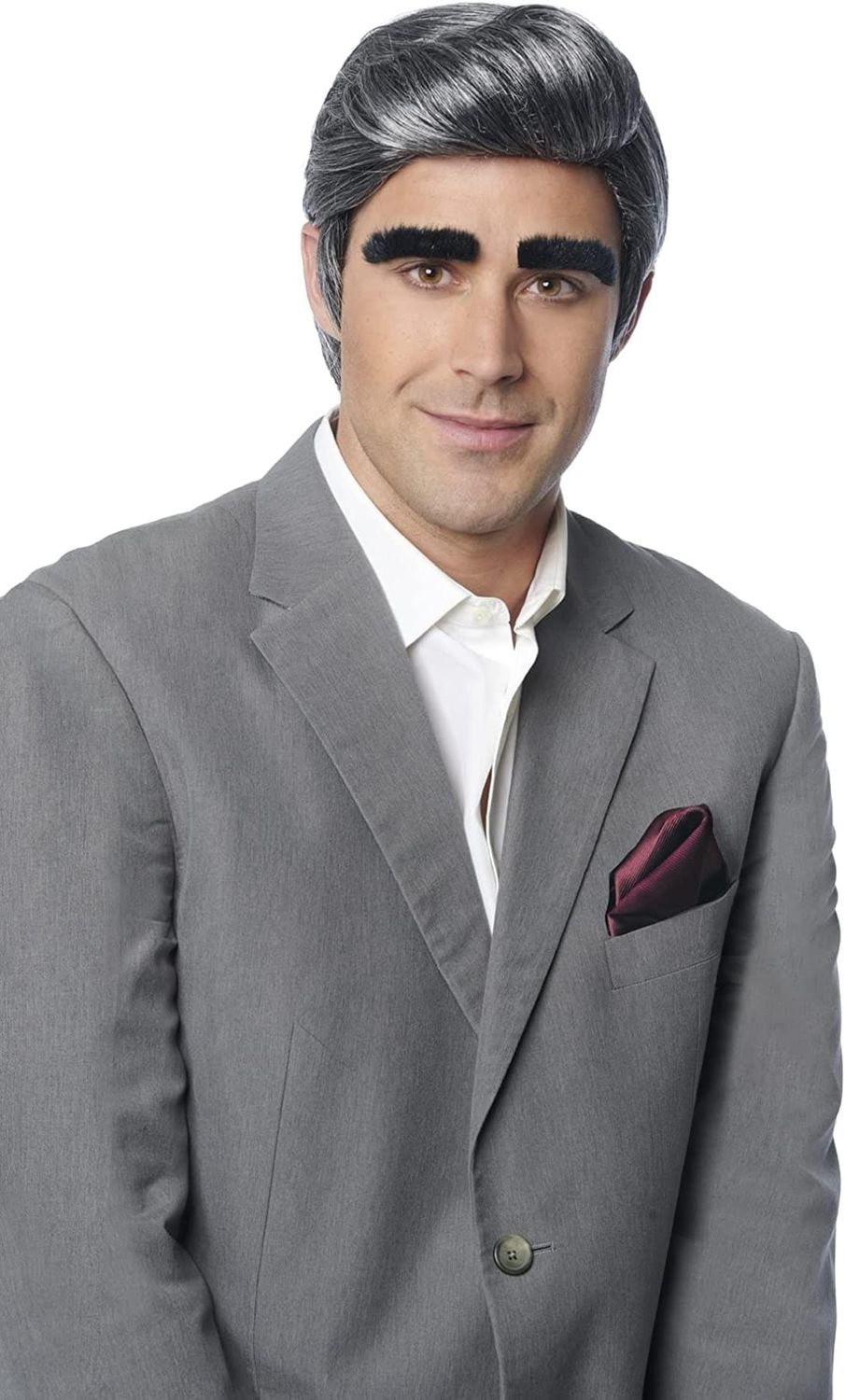 JOHNNY WIG WITH EYEBROWS GREY