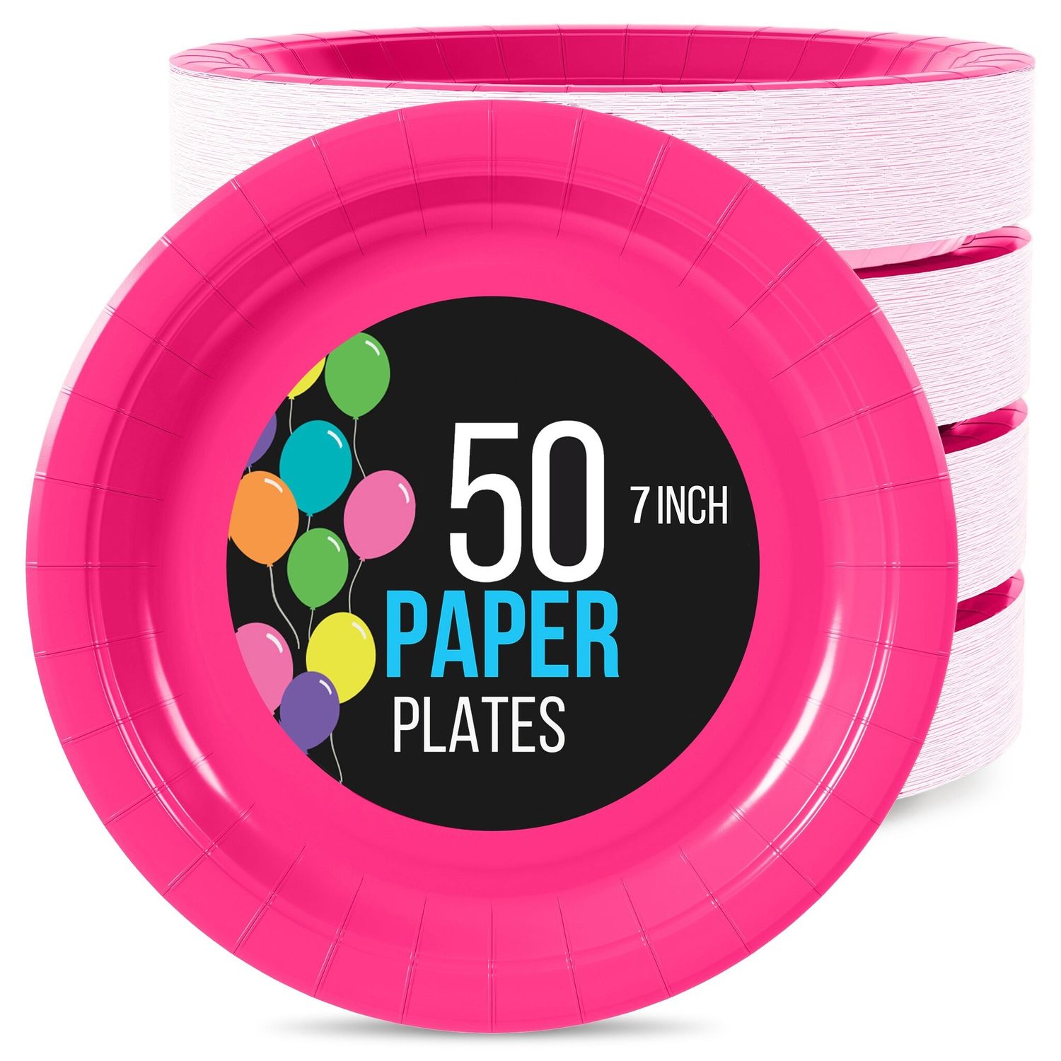50CT 7in PAPER PLATES CERISE
