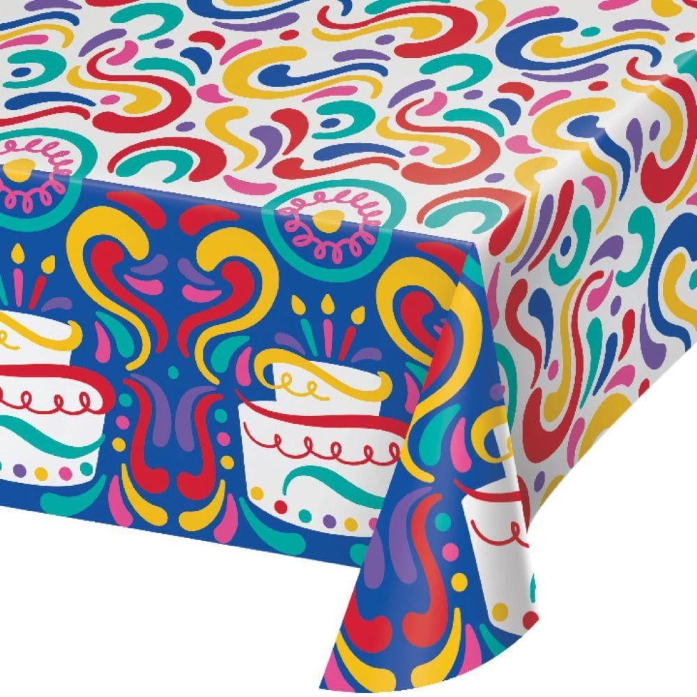 TABLE COVER BIRTHDAY SWIRLS