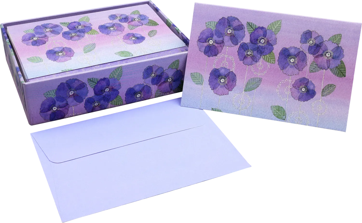 14CT WATERCOLOR VIOLETS THANK YOU