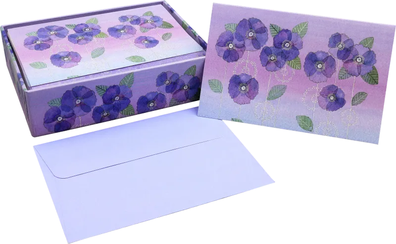14CT WATERCOLOR VIOLETS THANK YOU