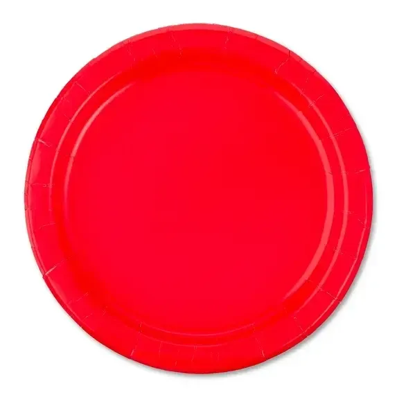 Red Paper 6.75in Plates - 50 Count
