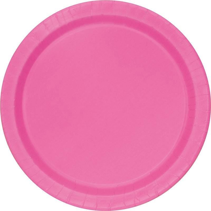 50CT 10in PAPER PLATES HOT PINK