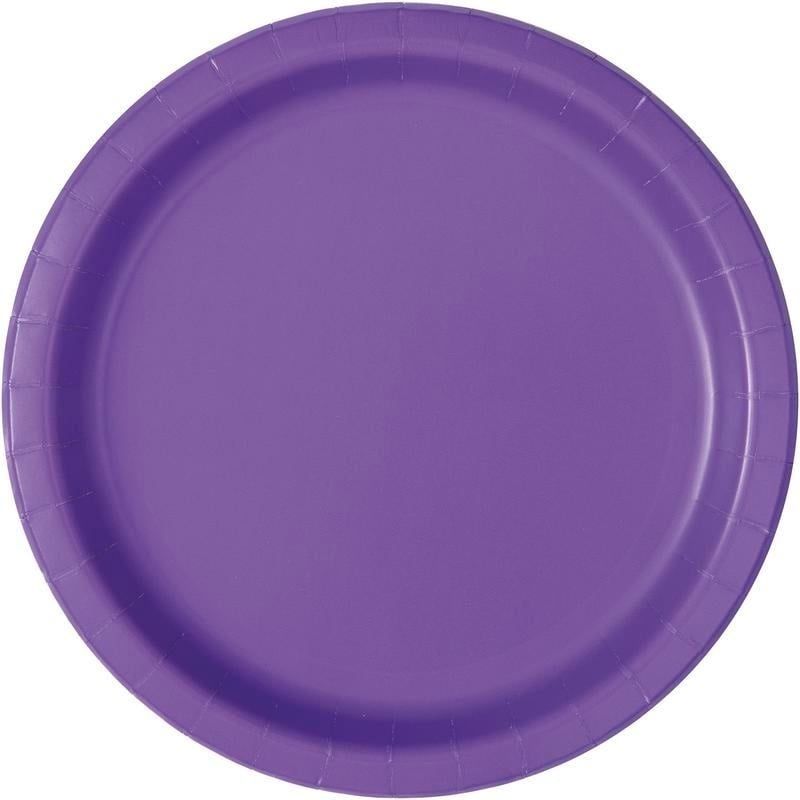 Neon Purple Paper 10.25in Plates - 50 Count