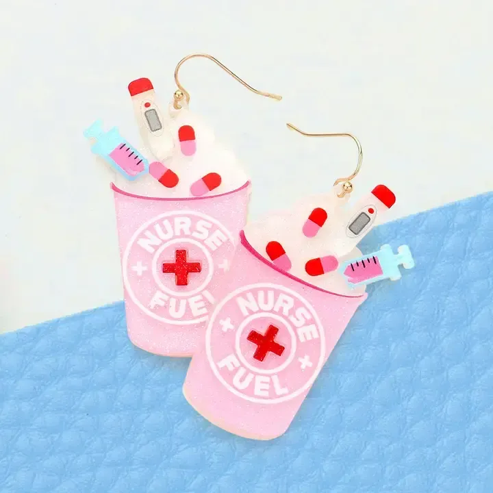 NURSE FUEL GLITTER EARINGS