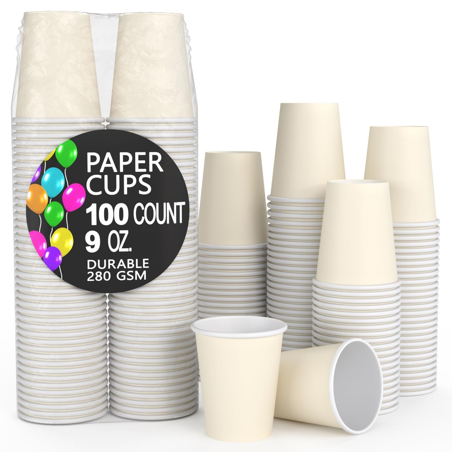 100CT 9oz  PAPER CUPS IVORY