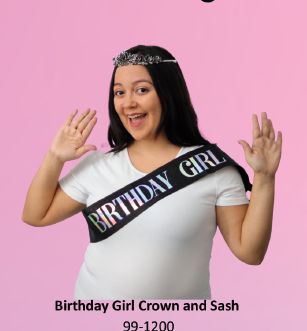 Birthday Girl Crown and Sash Set