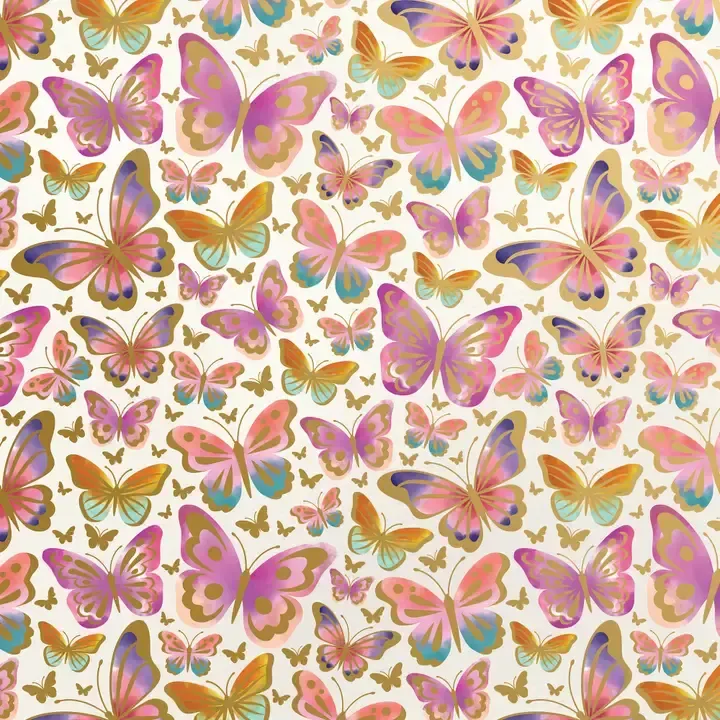 5FT X 30in ROLL WRAP BEAUTIFUL BUTTERFLIES