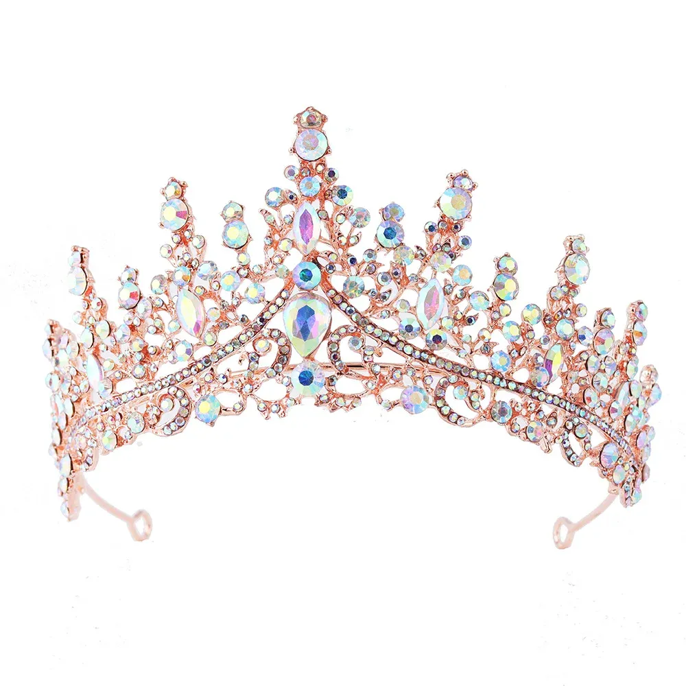 ROSE GOLD TIARA WITH IRIDESCENT STONES