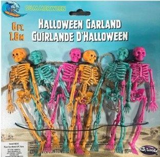 6FT SKELETON GARLAND BRIGHTS