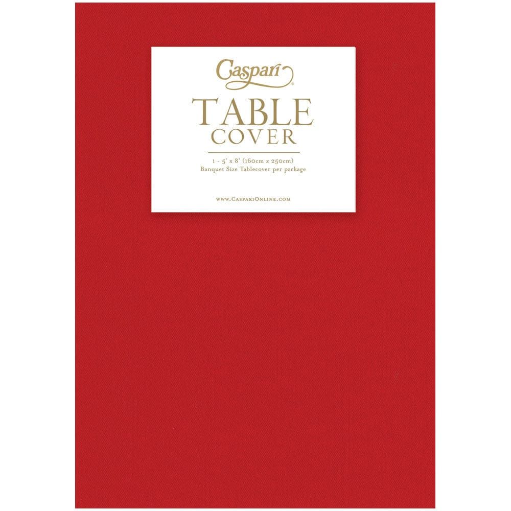 Paper Linen Red Solid Airlaid Table Cover 5.2'X8.2