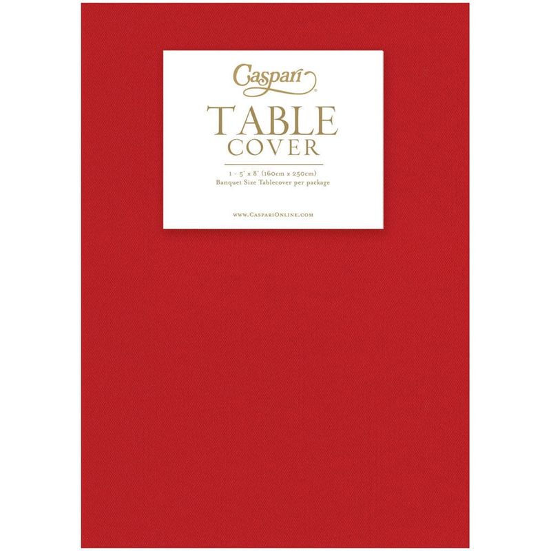 Paper Linen Red Solid Airlaid Table Cover 5.2'X8.2