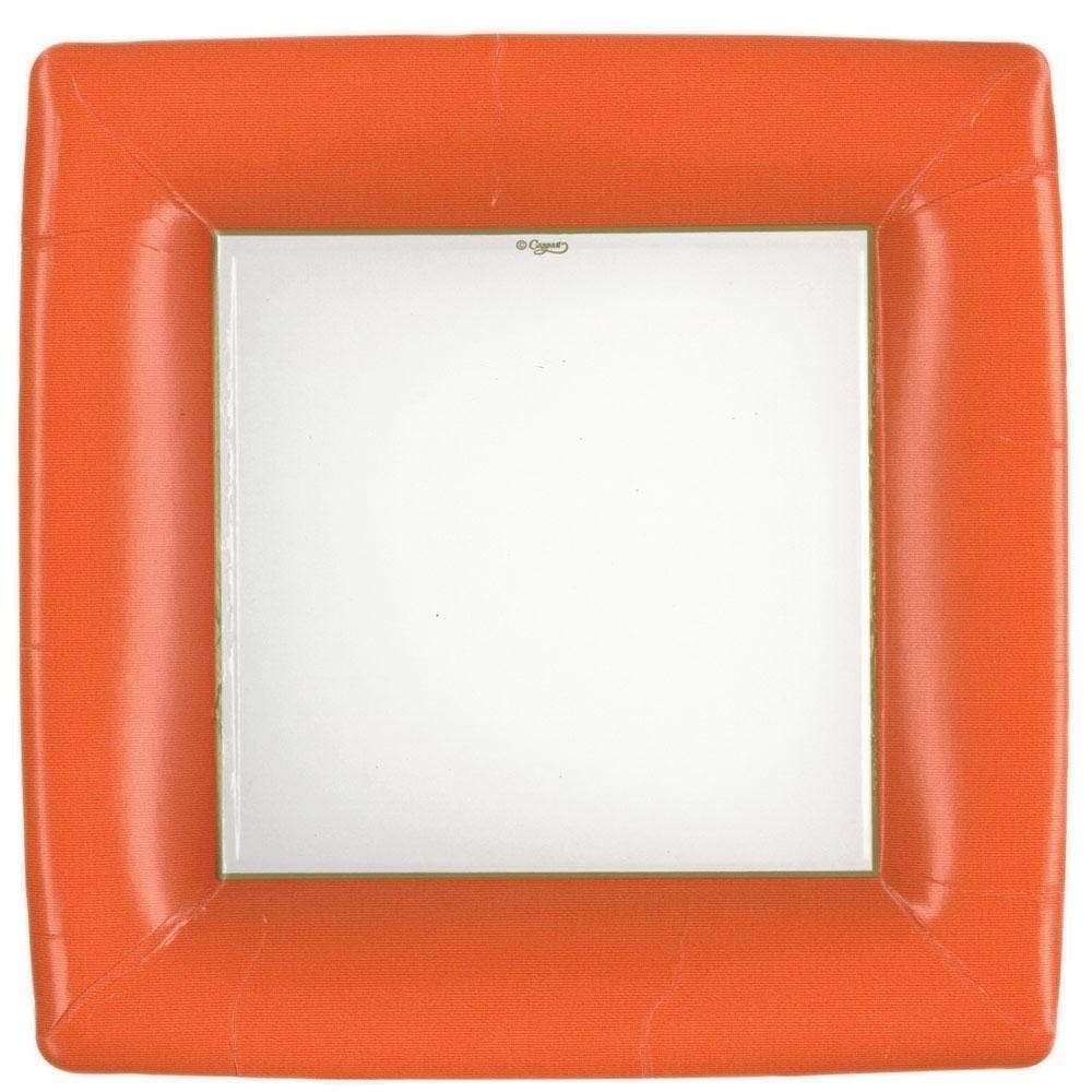 GROSGRAIN DEEP ORANGE  SQ - DINNER PLATES SQUARE