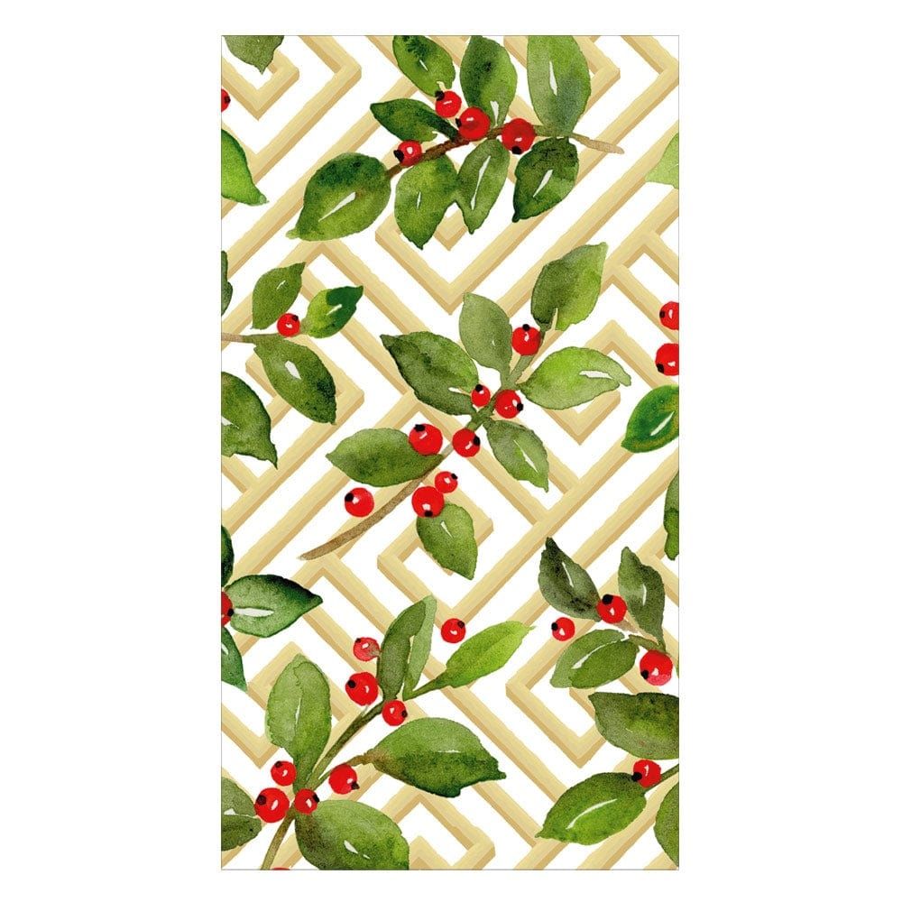 HOLLY AND FRETWORK WHITE - GUEST TOWEL